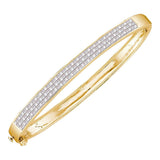 14kt Yellow Gold Womens Princess Invisible-set Diamond Bangle Bracelet 2.00 Cttw