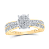10kt Yellow Gold Womens Round Diamond Oval Ring 1/6 Cttw