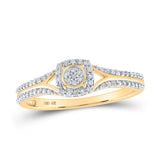 10kt Yellow Gold Womens Round Diamond Square Ring 1/10 Cttw