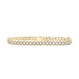 10kt Yellow Gold Mens Round Diamond Curb Link Chain Necklace 4-5/8 Cttw