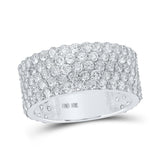 10kt White Gold Mens Round Diamond 5-row Pave Band Ring 5 Cttw