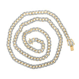10kt Yellow Gold Mens Round Diamond Cuban Link Chain Necklace 3-7/8 Cttw