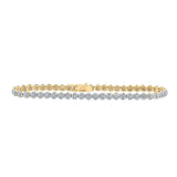 10kt Yellow Gold Womens Round Diamond Fashion Bracelet 2-1/5 Cttw