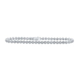 10kt White Gold Womens Round Diamond Fashion Bracelet 2-1/5 Cttw