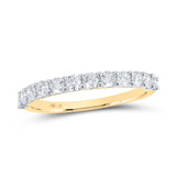 14kt Yellow Gold Womens Round Diamond Band Ring 3/4 Cttw