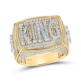 14kt Two-tone Gold Mens Round Diamond KING Ring 2-3/4 Cttw