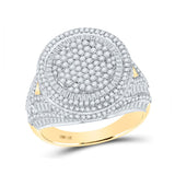 14kt Yellow Gold Mens Baguette Diamond Pinky Circle Ring 3-3/4 Cttw