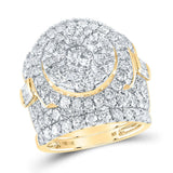 14kt Yellow Gold Round Diamond Bridal Wedding Ring Band Set 6 Cttw