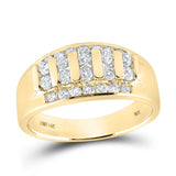 14kt Yellow Gold Mens Round Diamond Channel-set Band Ring 1 Cttw