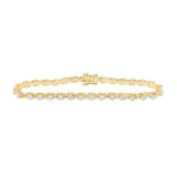 14kt Yellow Gold Womens Round Diamond Fashion Bracelet 2-5/8 Cttw