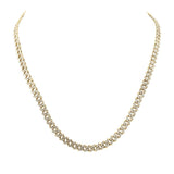 10kt Yellow Gold Mens Round Diamond 22-inch Straight Cuban Link Necklace 5-5/8 Cttw