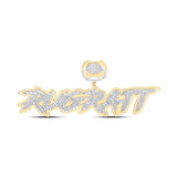 10kt Yellow Gold Mens Round Diamond RUGRATT Charm Pendant 2-5/8 Cttw