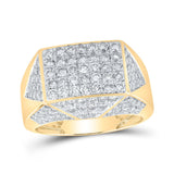 10kt Yellow Gold Mens Round Diamond Faceted Band Ring 2-3/4 Cttw