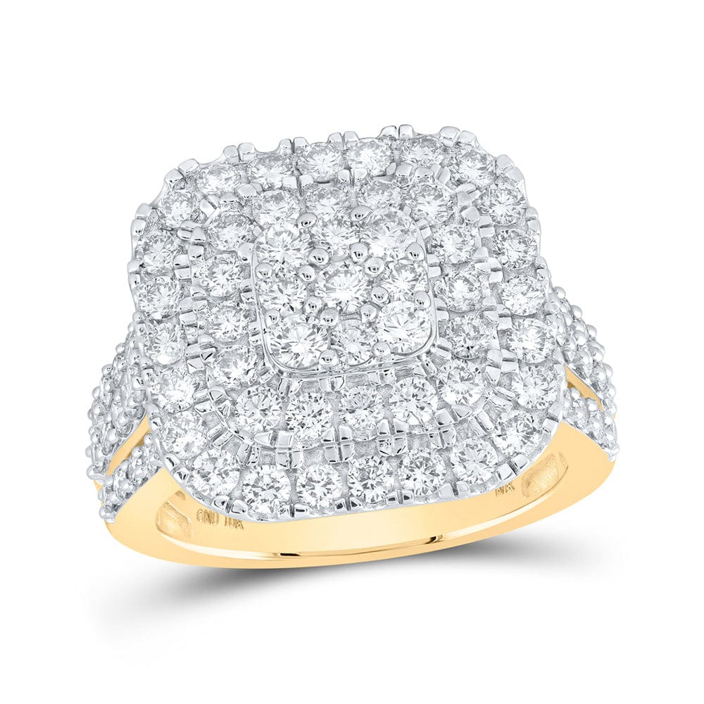 10kt Yellow Gold Womens Round Diamond Square Ring 3 Cttw