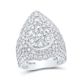 14kt White Gold Womens Round Diamond Teardrop Fashion Ring 4 Cttw