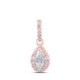 10kt Rose Gold Womens Pear Diamond Fashion Pendant 1/6 Cttw