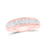 10kt Rose Gold Mens Round Diamond Band Ring 1/2 Cttw