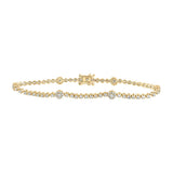 10kt Yellow Gold Womens Round Diamond Fashion Bracelet 1-3/8 Cttw