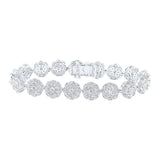 10kt White Gold Womens Round Diamond Fashion Bracelet 4-1/2 Cttw