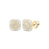 10kt Yellow Gold Womens Baguette Diamond Square Earrings 1/2 Cttw