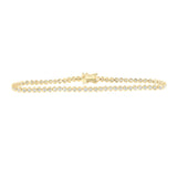 10kt Yellow Gold Womens Round Diamond Tennis Bracelet 7/8 Cttw