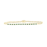 10kt Yellow Gold Womens Round Emerald Chain Bracelet 3/4 Cttw