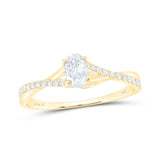 14kt Yellow Gold Oval Diamond Solitaire Bridal Wedding Engagement Ring 3/8 Cttw
