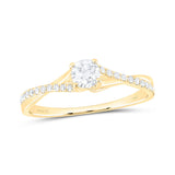 14kt Yellow Gold Round Diamond Solitaire Bridal Wedding Engagement Ring 3/8 Cttw