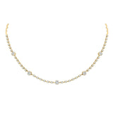 14kt Yellow Gold Womens Round Diamond 16-inch Flower Cluster Necklace 2 Cttw