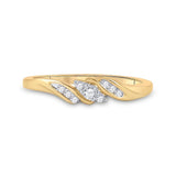10kt Yellow Gold Womens Round Diamond 3-stone Promise Ring 1/10 Cttw