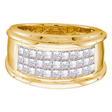 14kt Yellow Gold Mens Princess Diamond Wedding Band Ring 1 Cttw