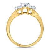 14kt Yellow Gold Princess Diamond 3-stone Bridal Wedding Engagement Ring 3/4 Cttw