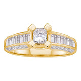14kt Yellow Gold Princess Diamond Solitaire Bridal Wedding Engagement Ring 1 Cttw