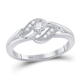 14kt White Gold Womens Round Diamond Solitaire Promise Ring 1/6 Cttw