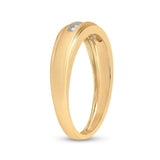 14kt Yellow Gold Mens Round Diamond Wedding Band Ring 1/12 Cttw