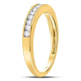 14kt Yellow Gold Womens Round Channel-set Diamond Single Row Band Ring 1/4 Cttw - Size 5