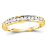 14kt Yellow Gold Womens Round Channel-set Diamond Single Row Band Ring 1/4 Cttw - Size 5