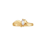 10kt Yellow Gold Womens Marquise Diamond Solitaire Promise Ring 1/20 Cttw