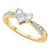 14kt Yellow Gold Princess Diamond Heart Bridal Wedding Engagement Ring 1/2 Cttw
