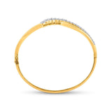 14kt Yellow Gold Womens Round Diamond Graduated Journey Bangle Bracelet 1 Cttw