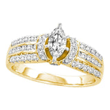 14kt Yellow Gold Womens Marquise Diamond Solitaire Bridal Wedding Engagement Ring 1.00 Cttw