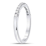 14kt White Gold Womens Round Diamond Machine-set Wedding Band Ring 1/4 Cttw