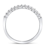14kt White Gold Womens Round Diamond Machine-set Wedding Band Ring 1/4 Cttw