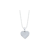 14kt White Gold Womens Princess Diamond Heart Pendant 1/2 Cttw