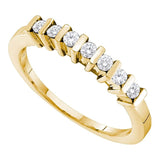 14kt Yellow Gold Womens Round Channel-set Diamond Single Row Band 1/6 Cttw