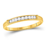 14kt Yellow Gold His Hers Round Diamond Solitaire Matching Wedding Set 1/2 Cttw