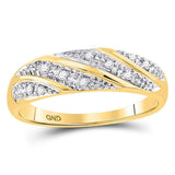 14kt Yellow Gold His Hers Round Diamond Square Matching Wedding Set 1/3 Cttw