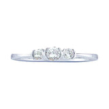 14kt White Gold Round Diamond 3-stone Bridal Wedding Engagement Ring 1/4 Cttw