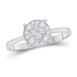 14kt White Gold Princess Diamond Cluster Bridal Wedding Engagement Ring 1-1/2 Cttw
