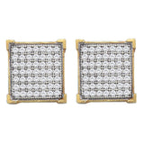 10kt Yellow Gold Womens Round Diamond Square Cluster Stud Earrings 1/3 Cttw
